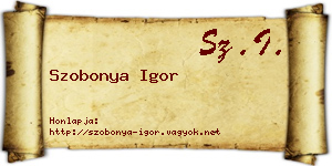 Szobonya Igor névjegykártya